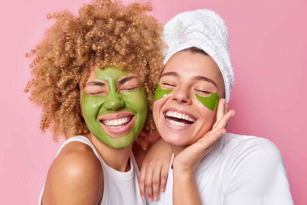 positive-women-feel-joyful-smile-broadly-keep-eyes-closed-apply-green-nourishing-mask-patches-dressed-white-t-shirts-undergo-beauty-procedures-isolated-pink-background-facial-treatment-1-1024x683 Mastering the Art of Applying White Tea on Your Face